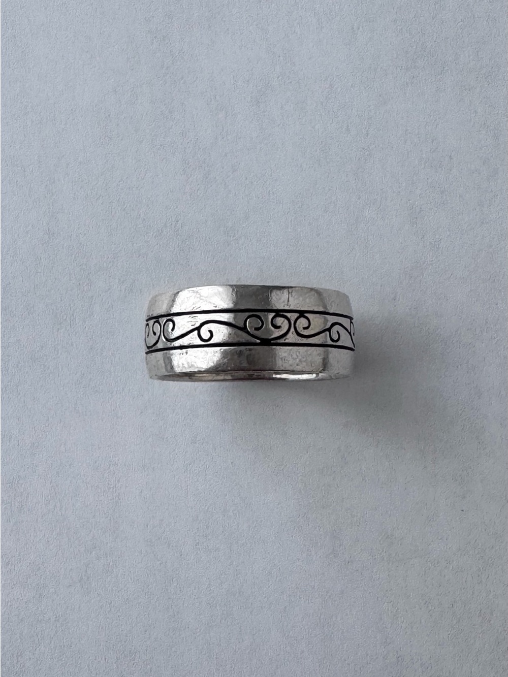 Vintage 925 Sterling Silver Scroll Band Ring
